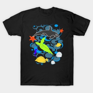 Marine Life Illustration T-Shirt